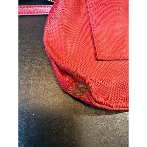 Coach Red Leather East West Crossbody Bag *READ - Picture 7 of 16